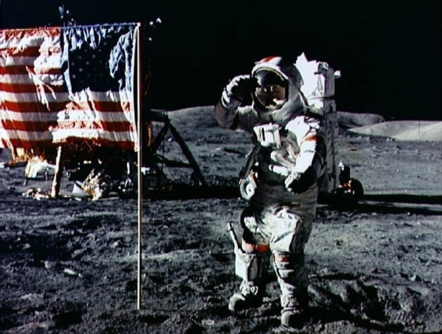 Neil Armstrong and Edwin Aldrin become the first peopleto walk on the moon.