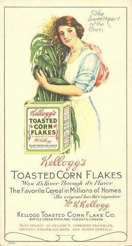 Publicidad de los Flakes de Kellogg maíz tostado.