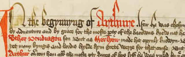 1485 first printing of Le Morte d’Arthur