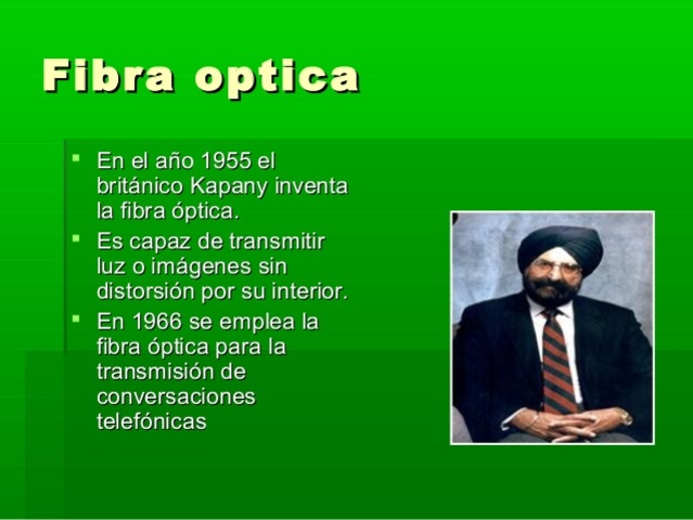 Creación de la fibra óptica.