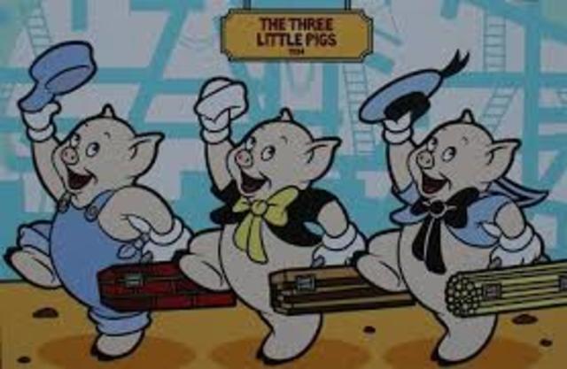 three little pigs, made by walt disney