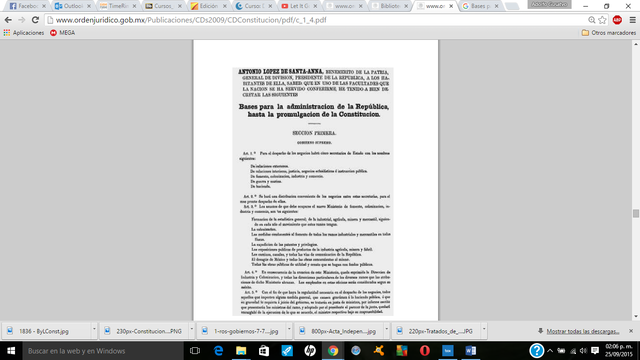 Bases para la Administración de la República, 22 de abril de 1853