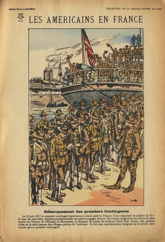 First American troops land in France.