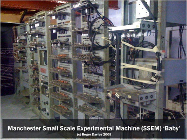 U of Manchester in Britain developed the SSEM Baby electronic computer with CRT memory