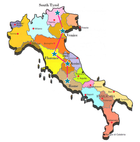 Italy is split into many lands