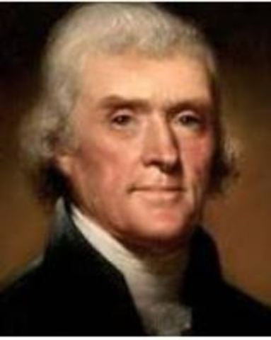 Thomas Jefferson born in Shadwell VA