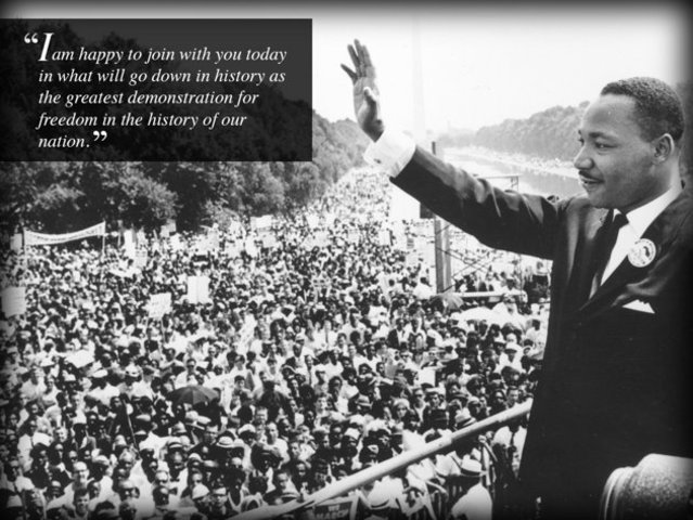 Martin Luther King gives his "I Have a Dream Speech"