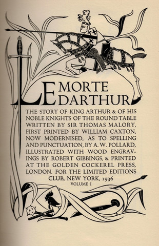First Printing Of Le Morte d’Arthur