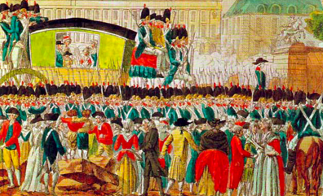 Louis XVI attempts to flee to Varennes