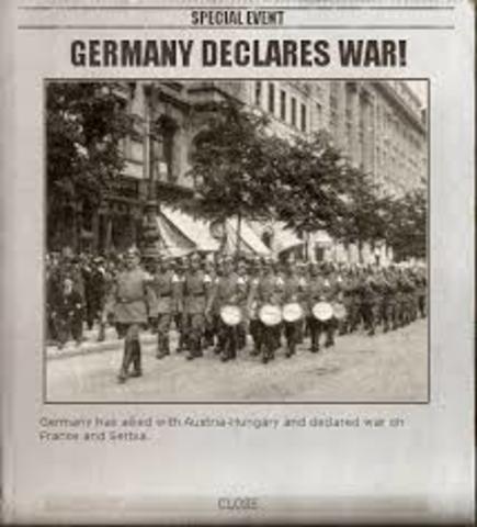 Germany declares war on Russia