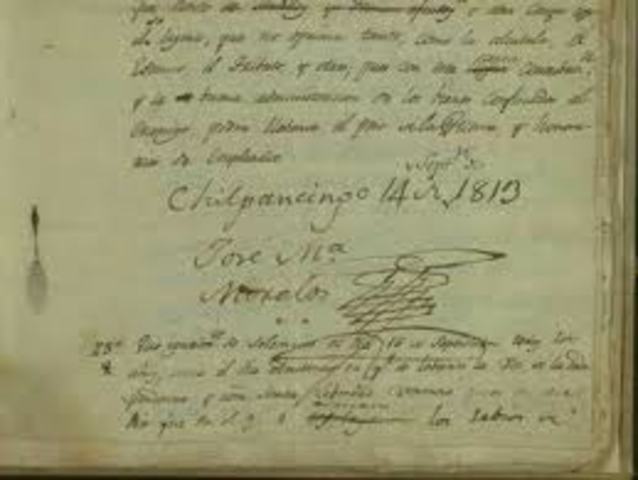 Congreso de Chilpancingo y los sentimientos de la Nacion