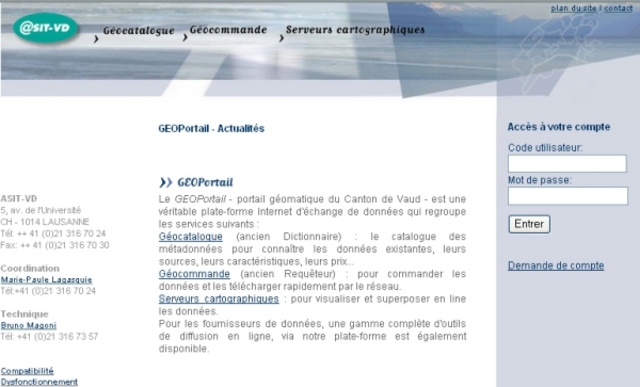 Mise en ligne du GEOPortail vaudois
