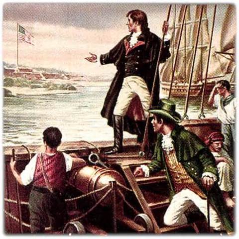 Francis Scott Key writes the poem for the Star Spangled Banner