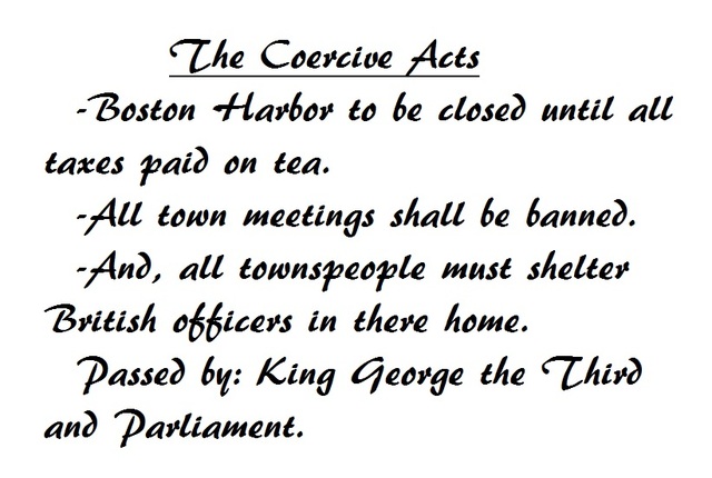 Coercive or "Intolerable" Acts