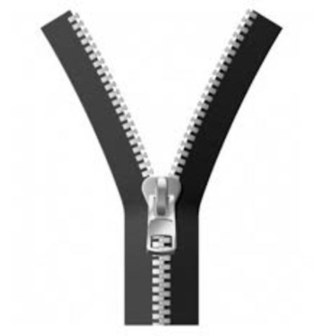 La cremallera en prendas de vestir