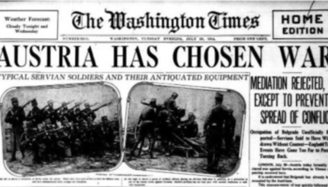 Austria-Hungary blamed Serbia for the death of the Archduke
