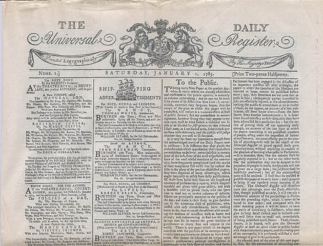 Newspapers are first published in London