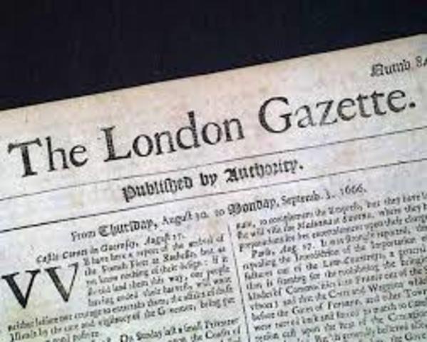 Newspapers are first published in London