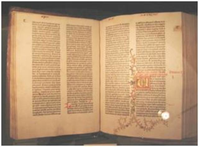 El primer libro impreso en tipos móviles.