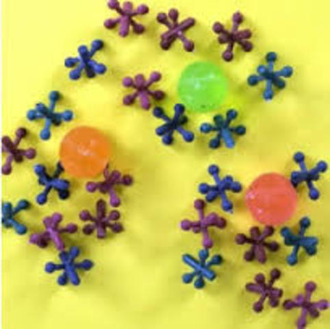 Toys; hula-hoops, Jacks & ball, Honey West game