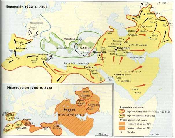 EL ISLAM CONQUISTA CASI TODA LA PENÍNSULA IBÉRICA