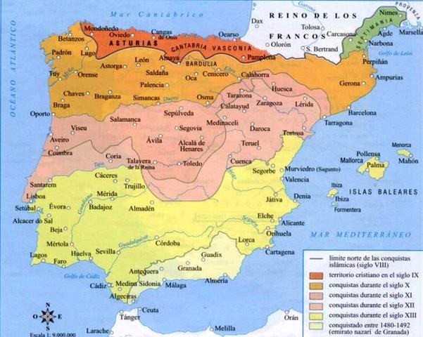 COMIENZA EL PROCESO DE RECONQUISTA EN PENÍNSULA IBÉRICA