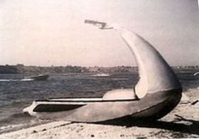 Jacobson sketched his "motorcycle on water"