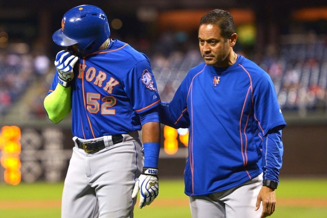 Cespedes exits with bruised fingers as Mets lose beanball battle