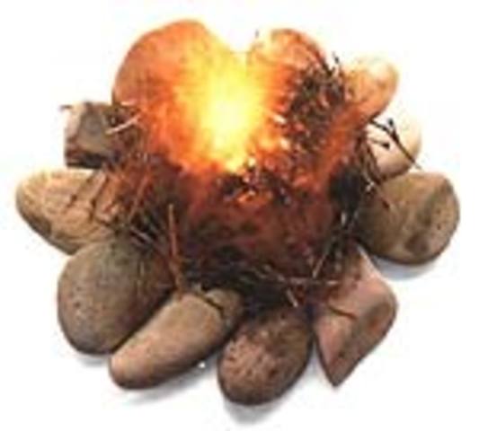 Hace 790000 años el hombre descubre el fuego e interactua con él.