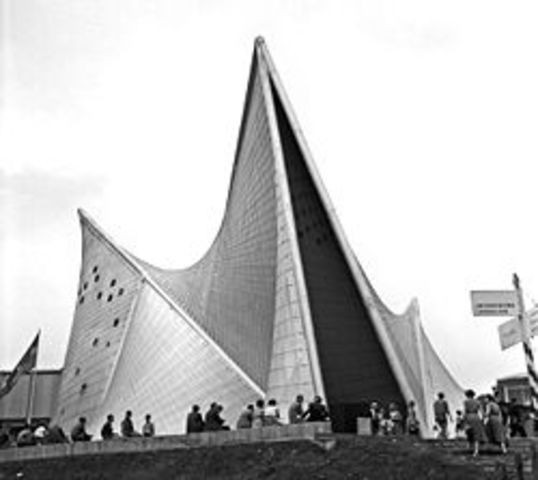 Varese Poeme Electronique played over 400 loudspeakers at the Phillips Pavillion of the 1958 Brussels World Fair