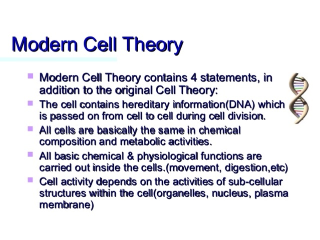 Modern Cell Theory