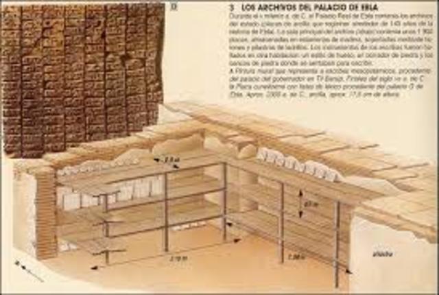 Mesopotamia: biblioteca EBLA 2500 A.C.