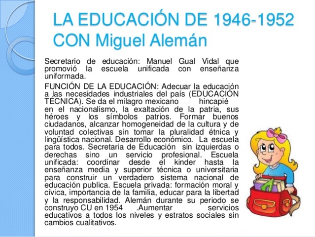 Plan de estudios 1946-1952