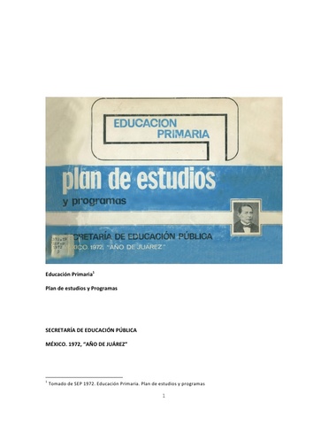 plan de estudios de 1972