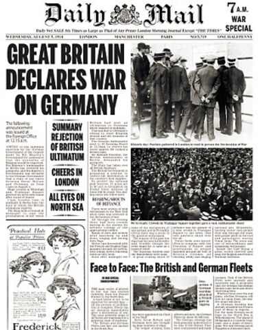 Great Britains deaclares war on Germany