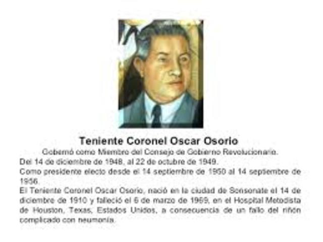 Gobierno del Coronel Oscar Osorio