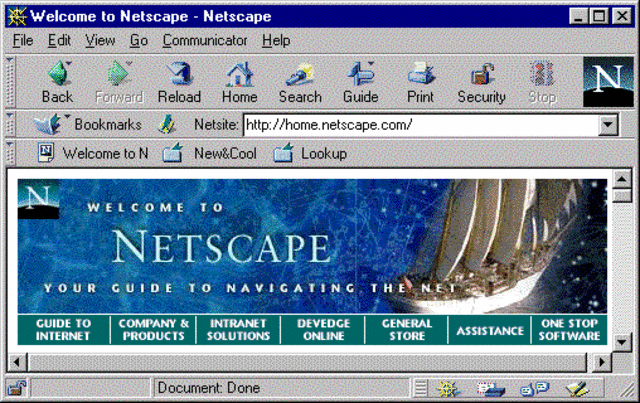 Netscape Communication is born. Microwsoft creates a web browser for windows 95.