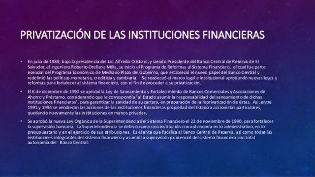Saneamiento, fortalecimiento y privatización de los bancos y asociaciones de ahorro y préstamo