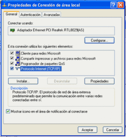 Protocolo de Internet TCP/IP.