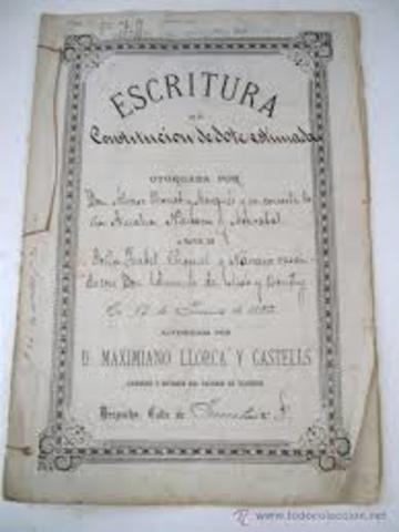 ue firmada la escritura de constitución del Banco Hipotecario,