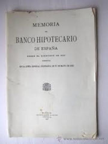 Se firmo la escritura de la Constitucion del Banco Hipotecario.