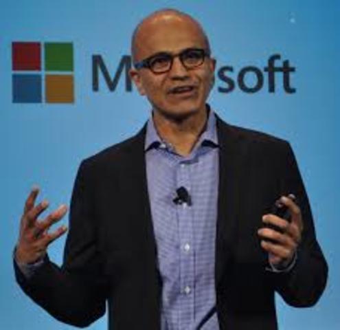 Satya Nadella takes over as Microsoft's CE)
