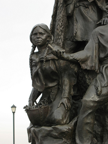 Lewis and Clark meet Sacagawea