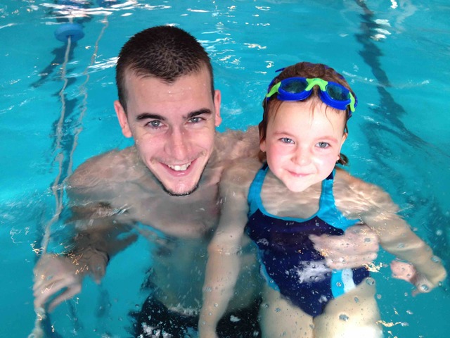My first swimming lessons with Lachlan