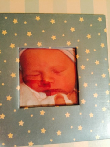 0 years old-Ethan Born weighing 6.44 lbs at 2:13 pm.  He was 19 3/4 inches long.