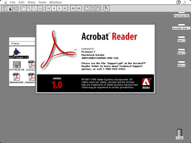 Version 1.0 of Adobe Acrobat