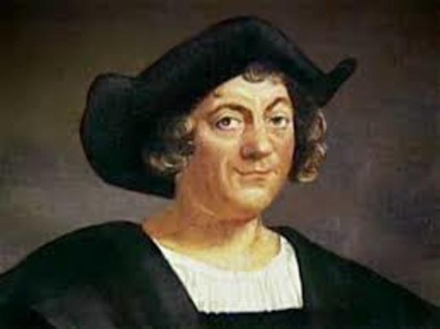 Christopher Columbus sails across the Atlantic Ocean
