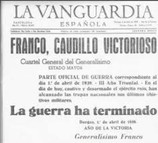 Termina la guerra civil española