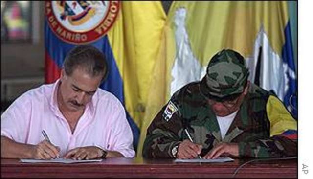 Despeje de san Vicente del Caguán en Caquetá y de la macarena en Mesetas para diálogos de paz (1996-2000)