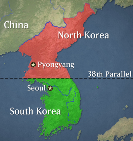 Korea Divided at the 38th Parallel